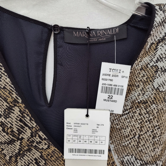 NEW Marina Rinaldi Animal print Snakeskin Dress midi silk sleeveless US22 - Picture 3 of 12
